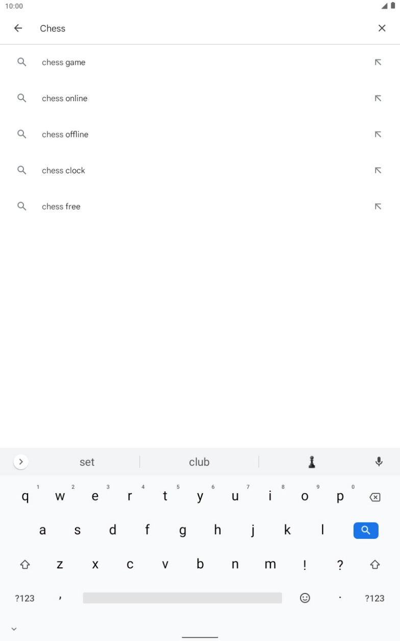 Key in the name or subject of the required app and press the search icon.
