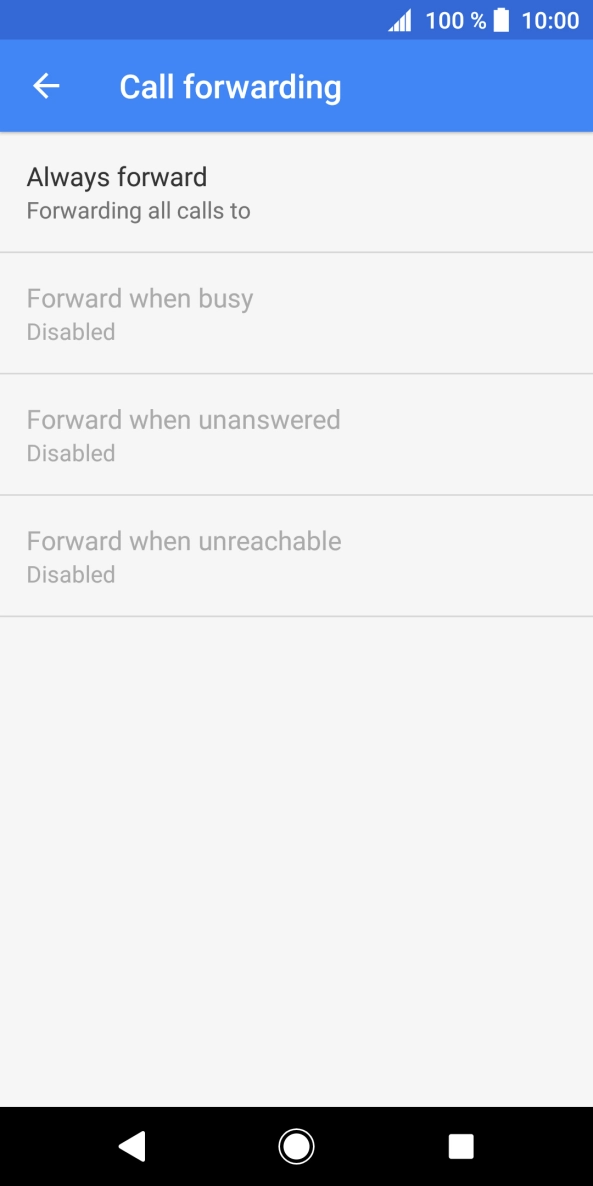 Press the required divert type. Press the required divert type.