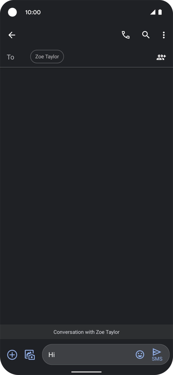 Press the send icon when you've finished your text message.