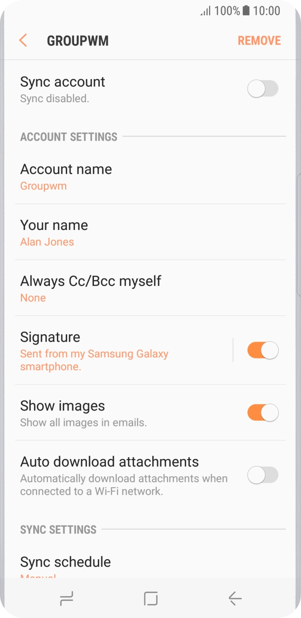 Press the indicator next to 'Sync account' to turn on the function.