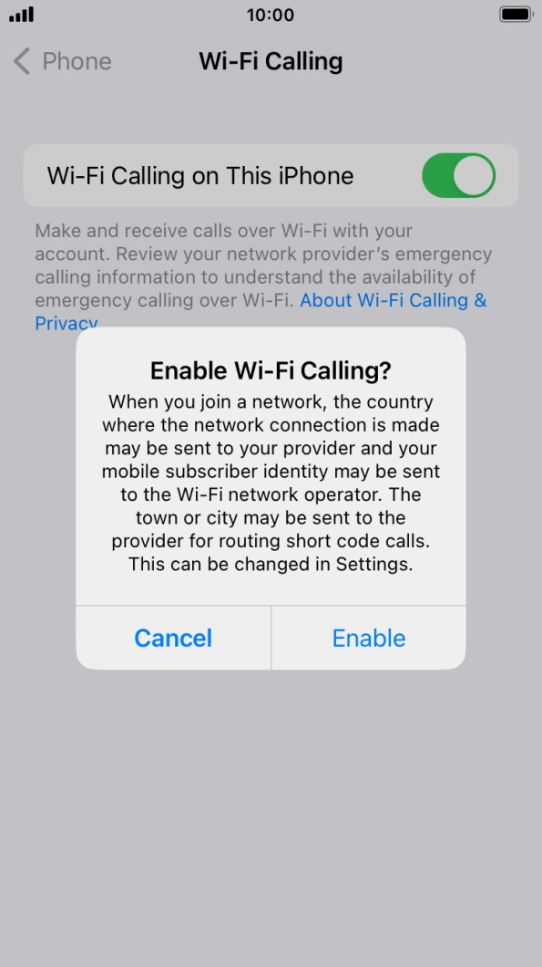 If you turn on the function, press Enable. If you turn on the function, press Enable.