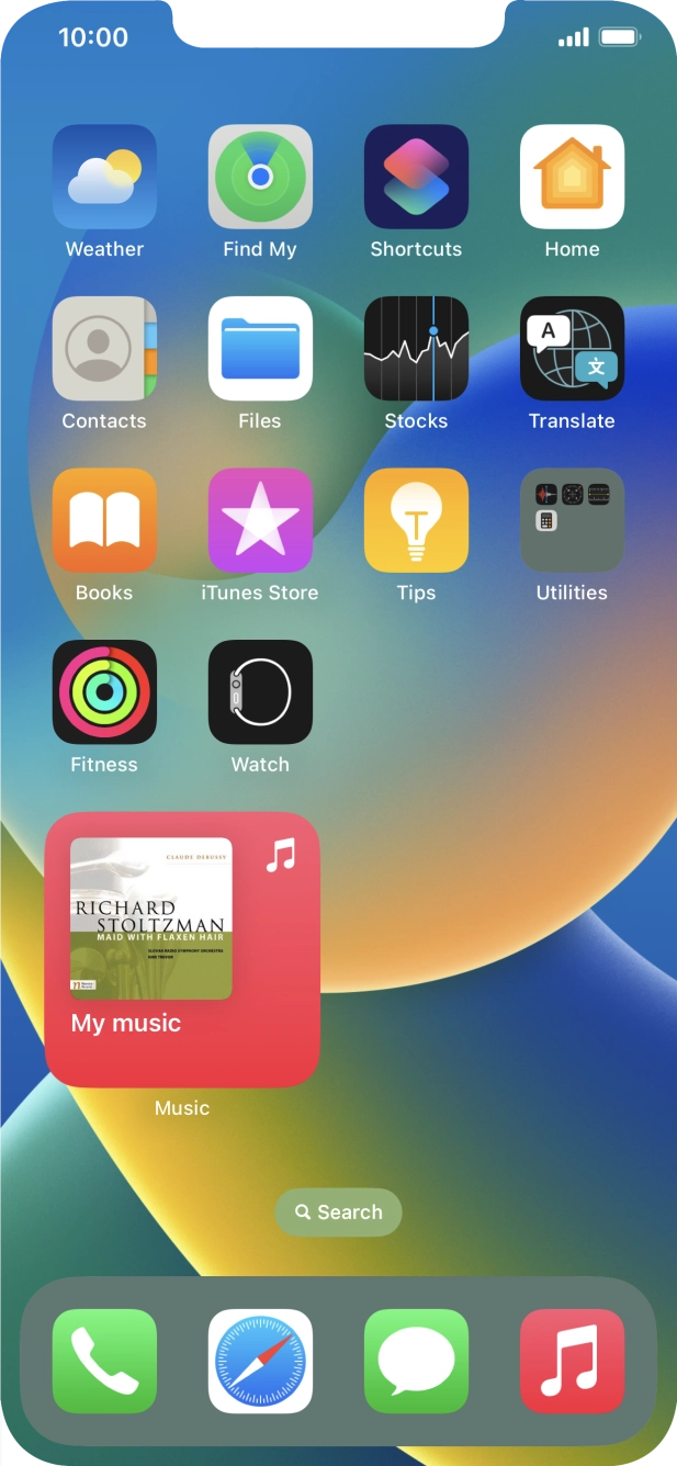 If you're using a Widget Stack: slide up or down on the stack to select the required widget. If you're using a Widget Stack: slide up or down on the stack to select the required widget.