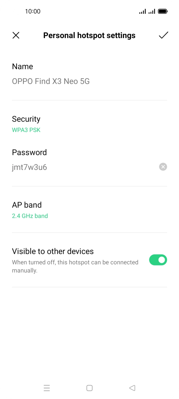 Press the field below 'Password' and key in the required password.