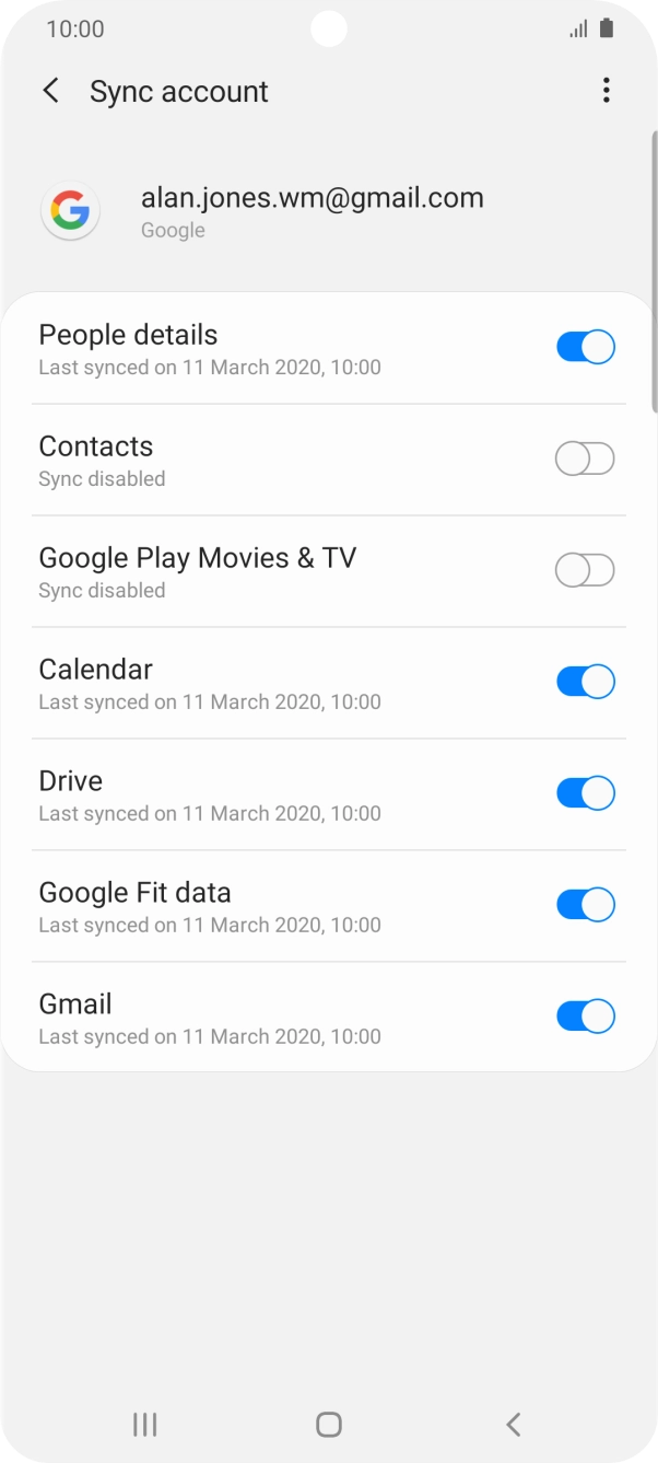 Press the indicator next to 'Contacts' to turn on the function.