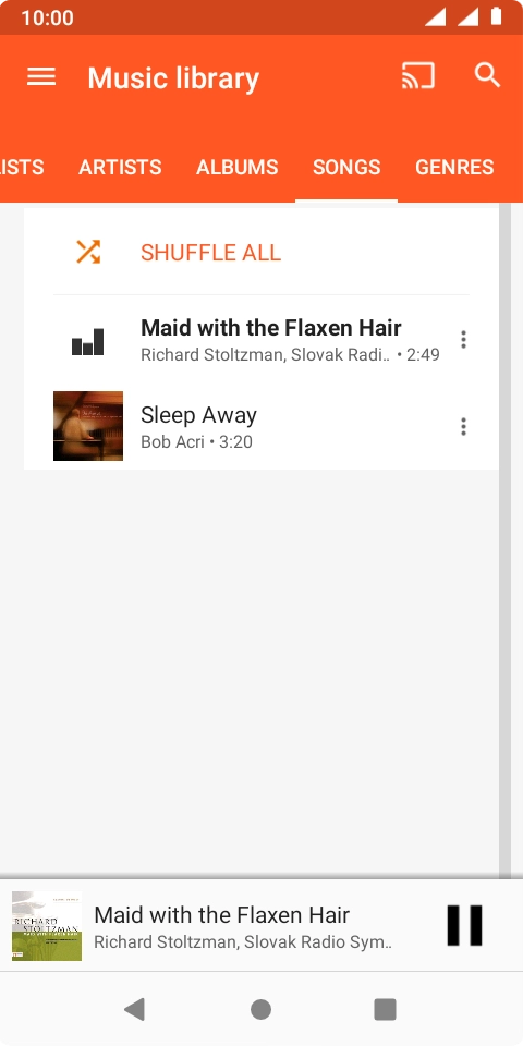 Press the song title at the bottom of the screen. Press the song title at the bottom of the screen.