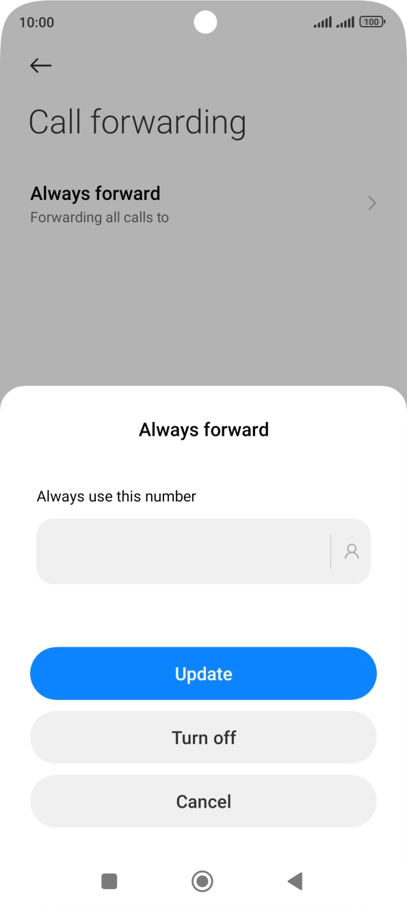 Press Turn off.