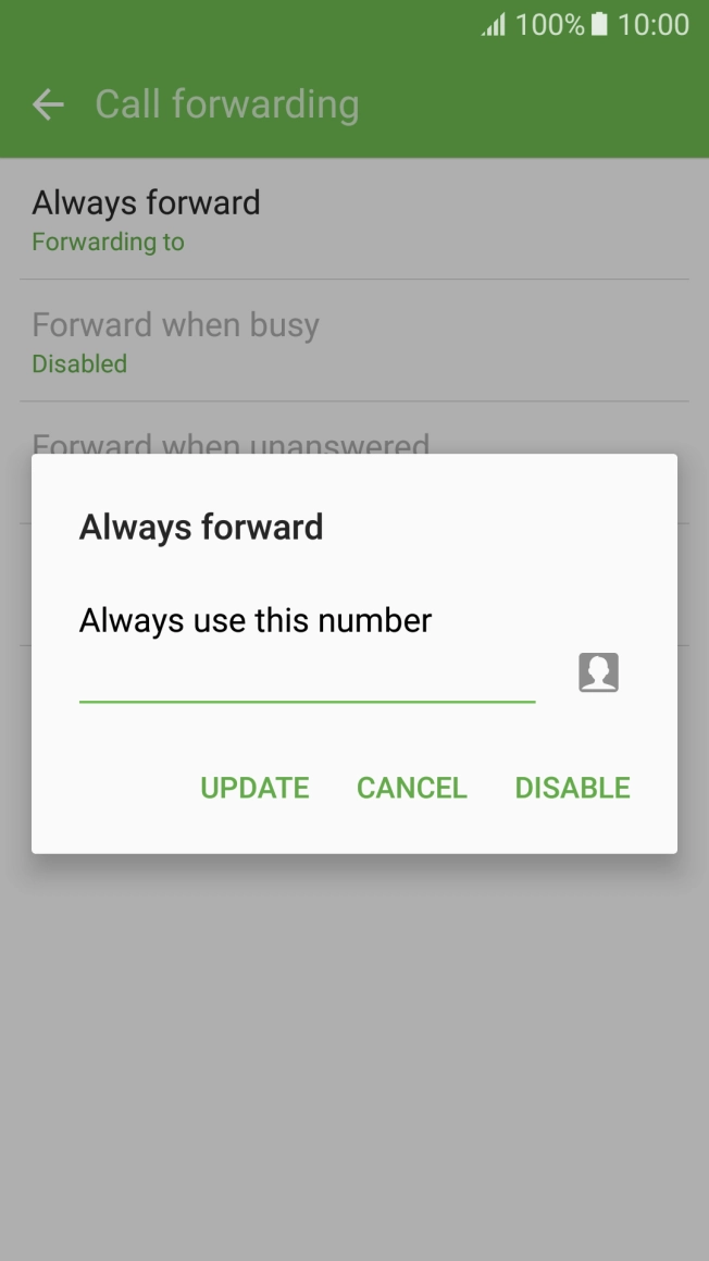Press DISABLE. Press DISABLE.