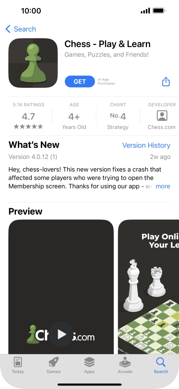 Press GET and follow the instructions on the screen to install the app.
