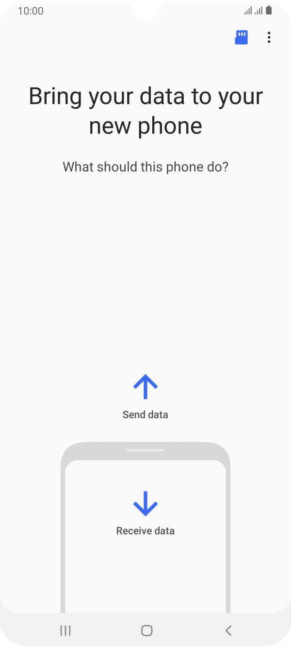 Press Receive data.