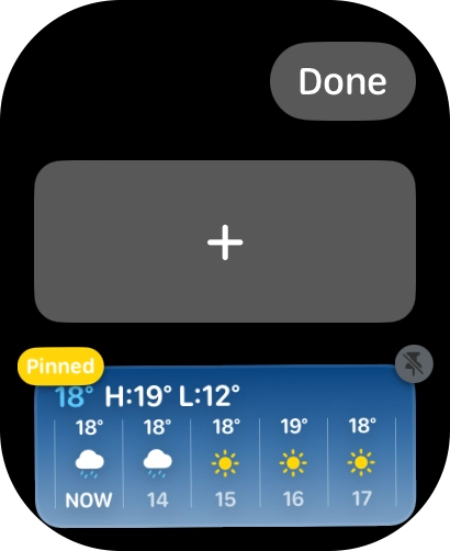 Press the add widget icon and go to the required widget. Press the add widget icon and go to the required widget.