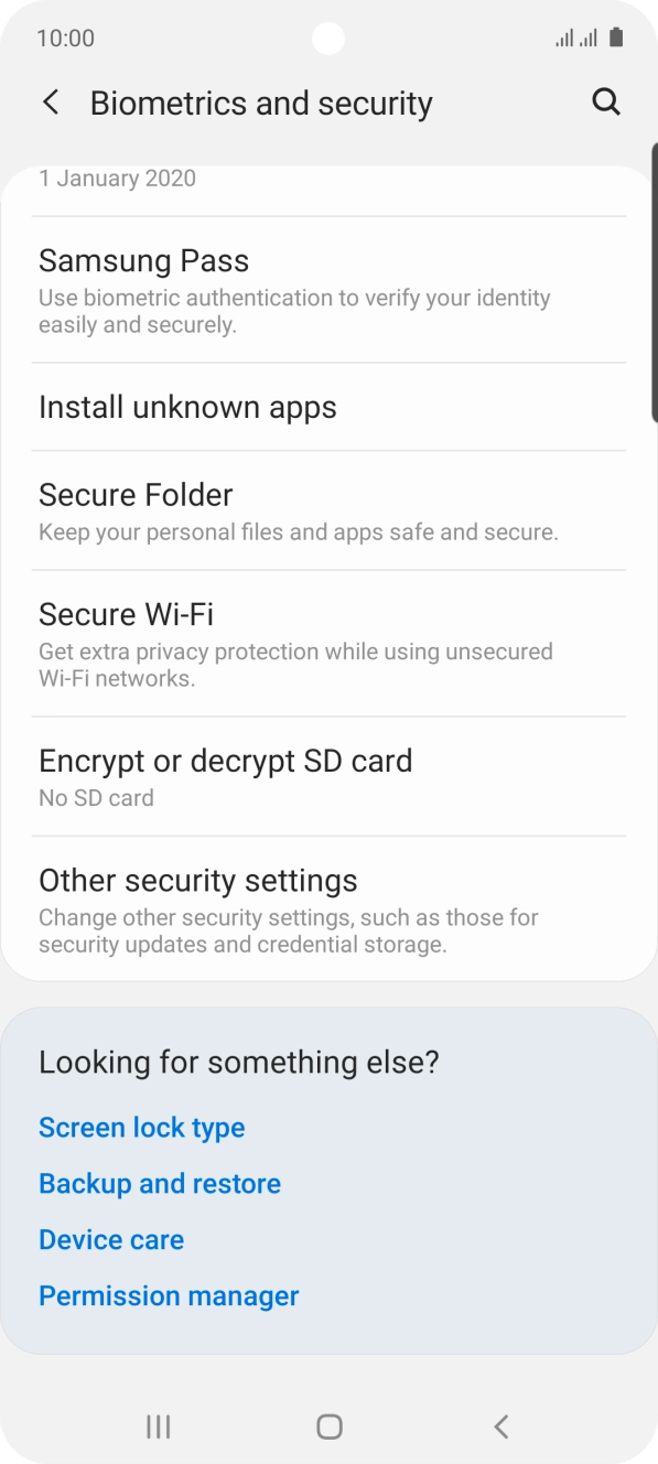 Press Other security settings.