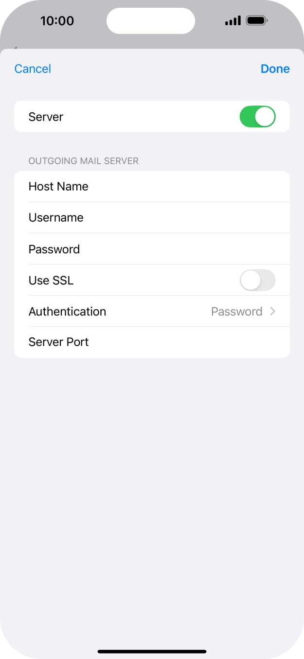 Press the indicator next to 'Use SSL' to turn on the function.