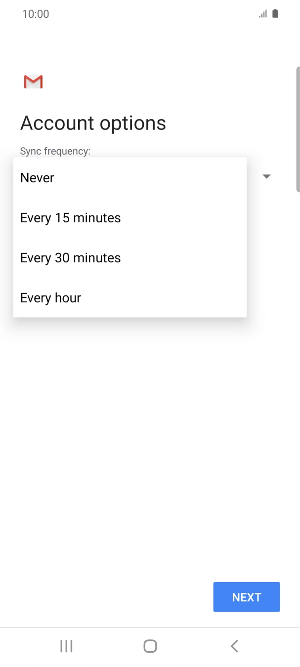 Press the required setting. Press the required setting.