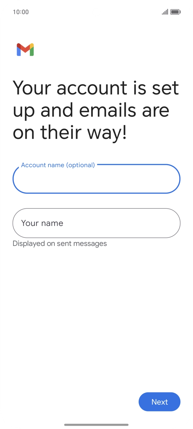Press Your name and key in the required sender name.