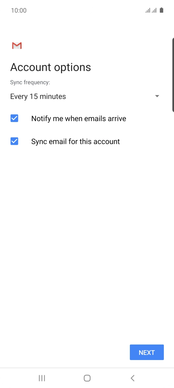Press the drop down list below 'Sync frequency:'. Press the drop down list below 'Sync frequency:'.
