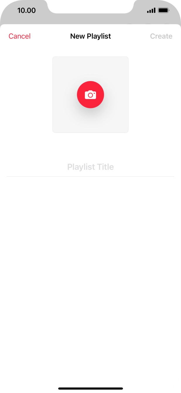 Press the text input field and key in a name for the playlist. Press the text input field and key in a name for the playlist.