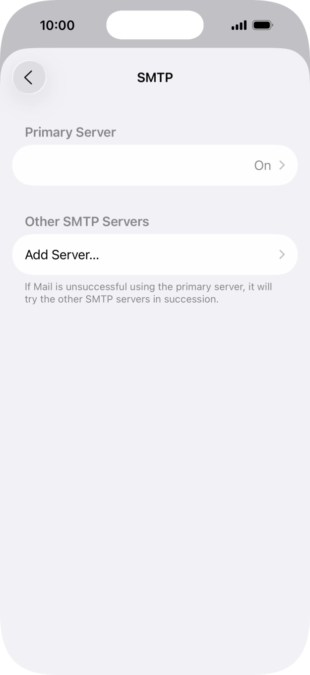 Press the field below 'Primary Server'. Press the field below 'Primary Server'.