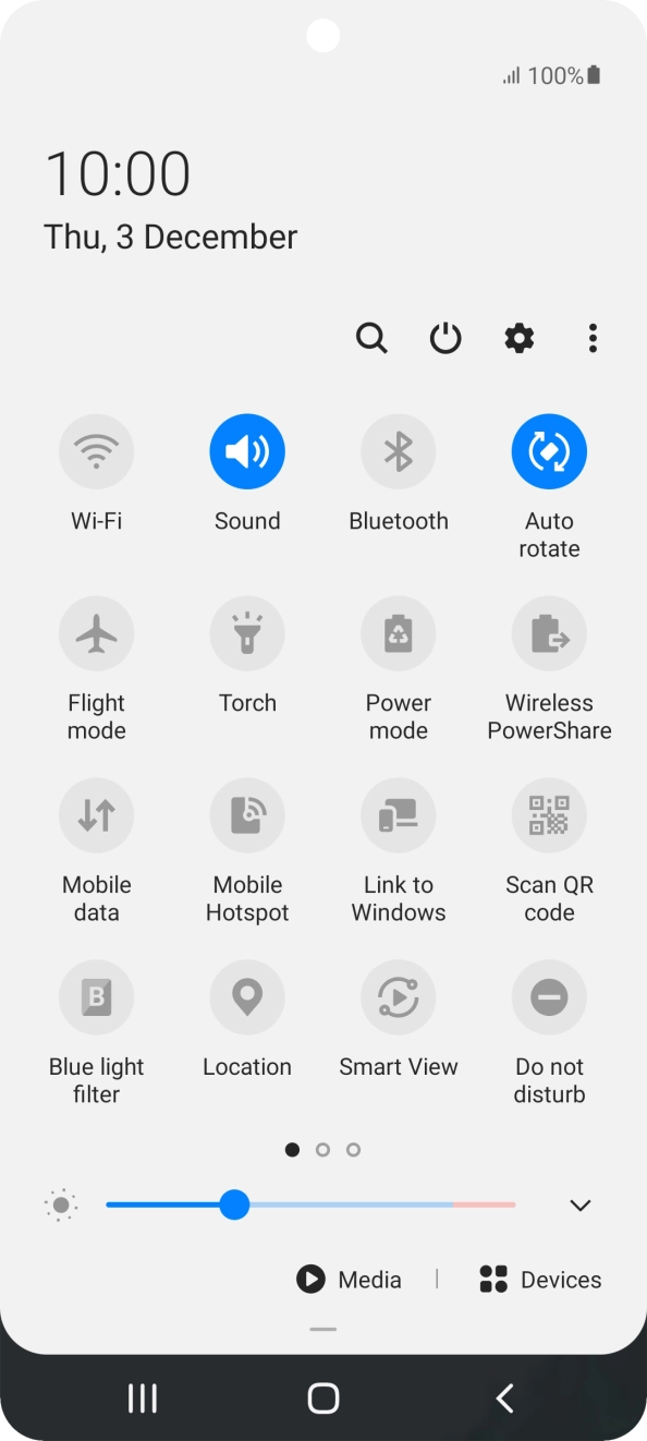 Press the settings icon. Press the settings icon.