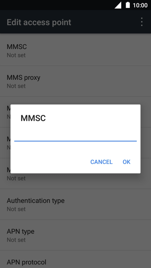 Key in http://mmsc.mms.o2.co.uk:8002 and press OK.