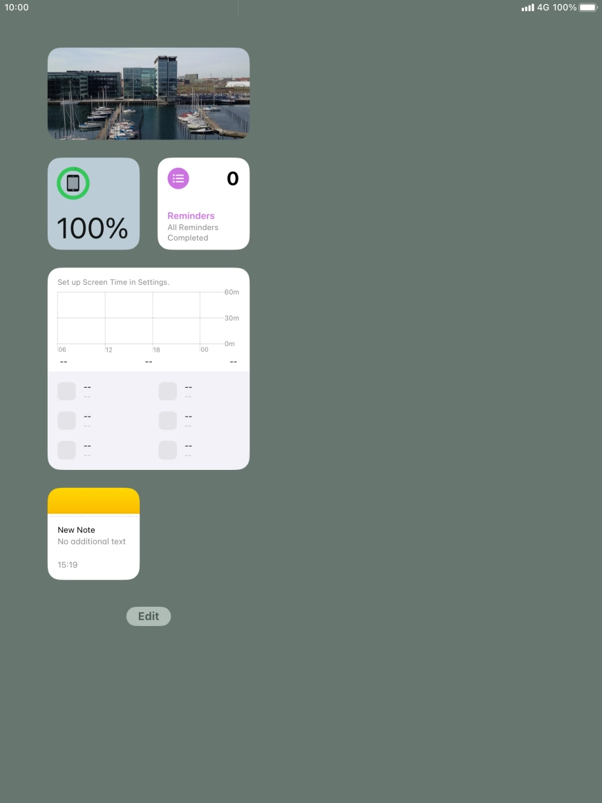 Press and hold the required widget until a pop-up menu is displayed. Press and hold the required widget until a pop-up menu is displayed.