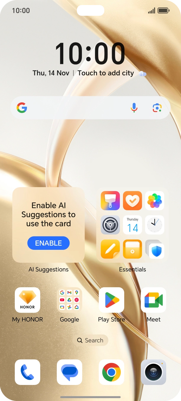 Press the call icon. Press the call icon.