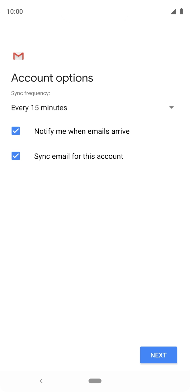 Press the drop down list below 'Sync frequency:'. Press the drop down list below 'Sync frequency:'.