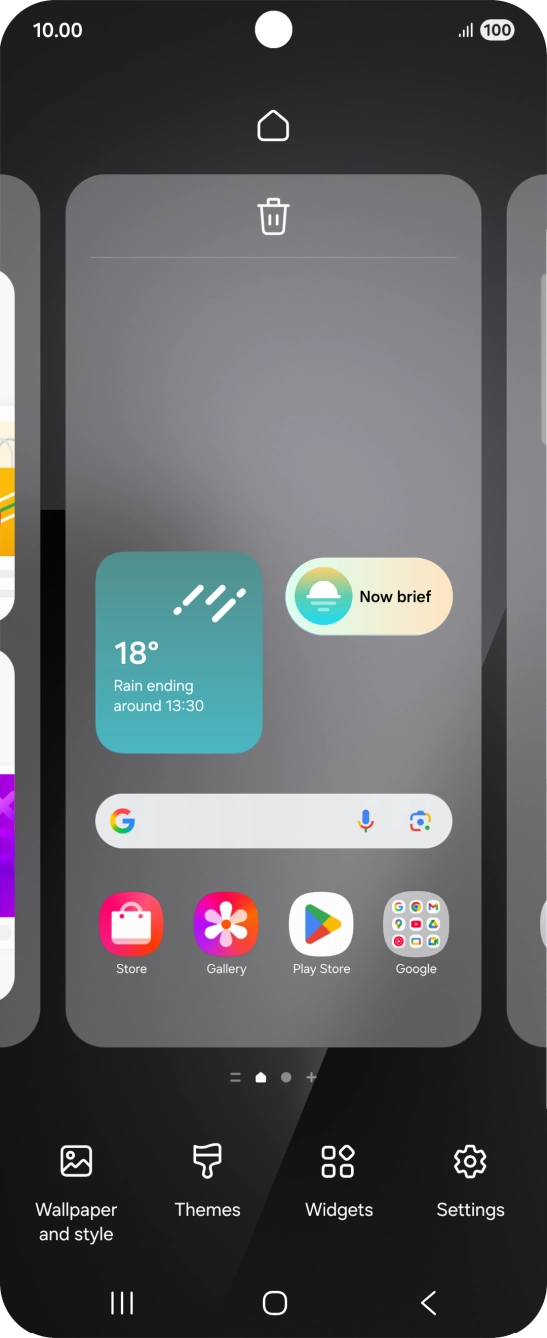Press the required setting and follow the instructions on the screen to personalise the appearance of the home screen.