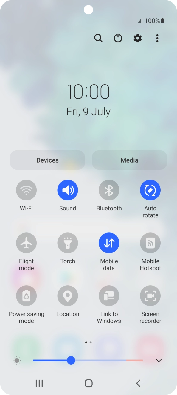 Press the settings icon.
