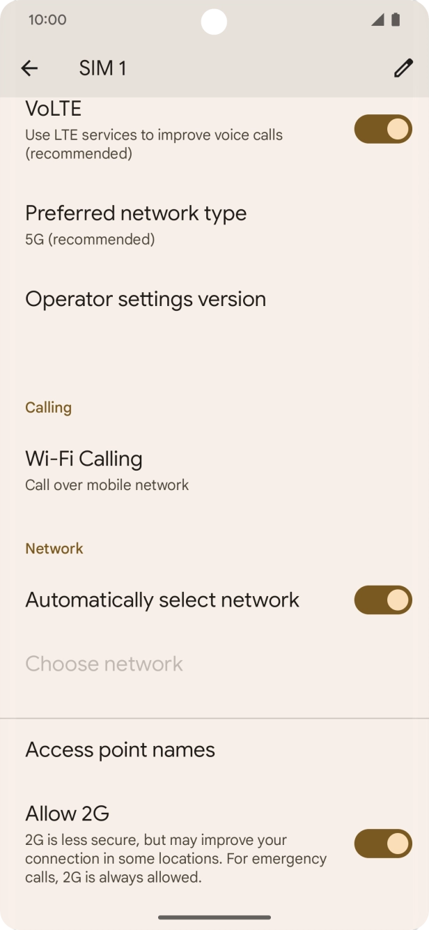 Press the indicator next to 'Automatically select network' to turn off the function and wait while your phone searches for networks. Press the indicator next to 'Automatically select network' to turn off the function and wait while your phone searches for networks.