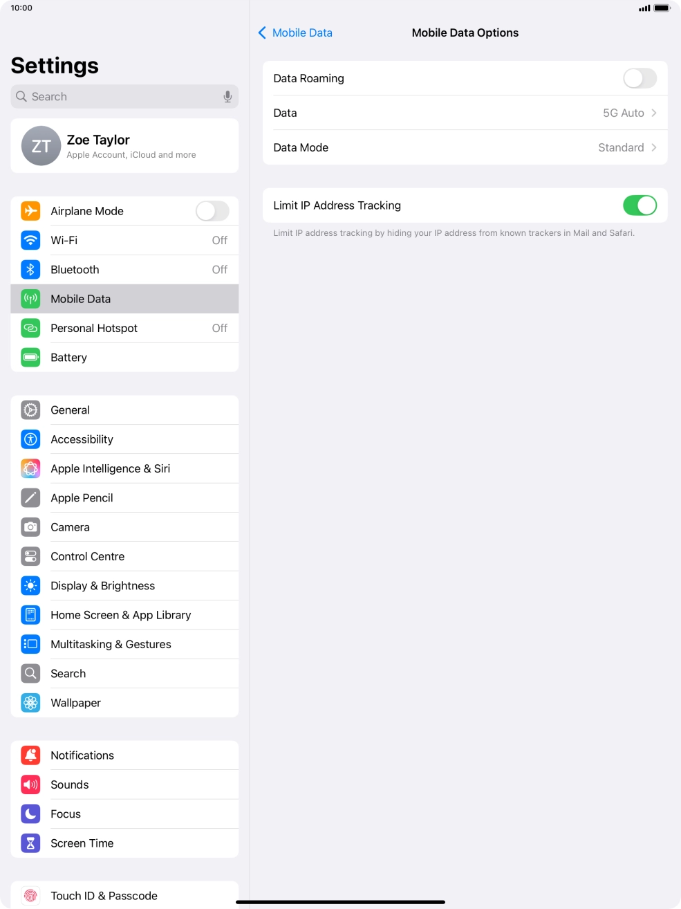 Press Data Mode.