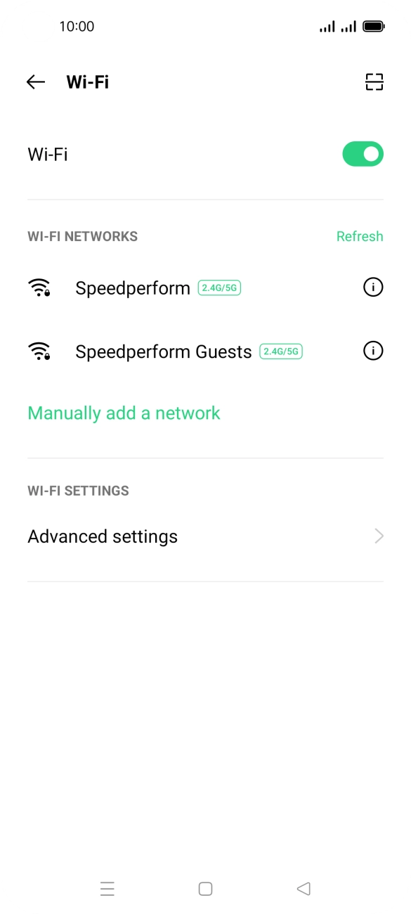 Press Advanced settings.