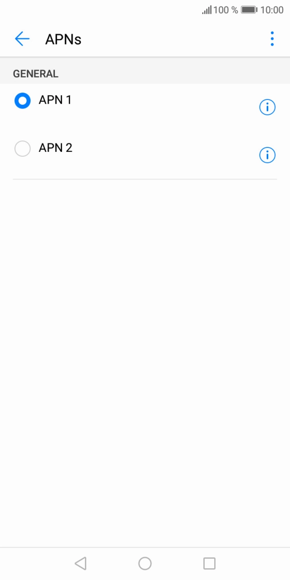 Press the field next to the required data connection to activate it.