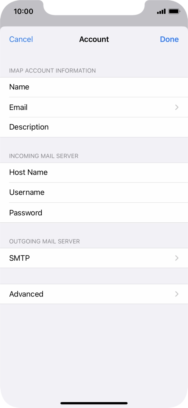 Press SMTP.