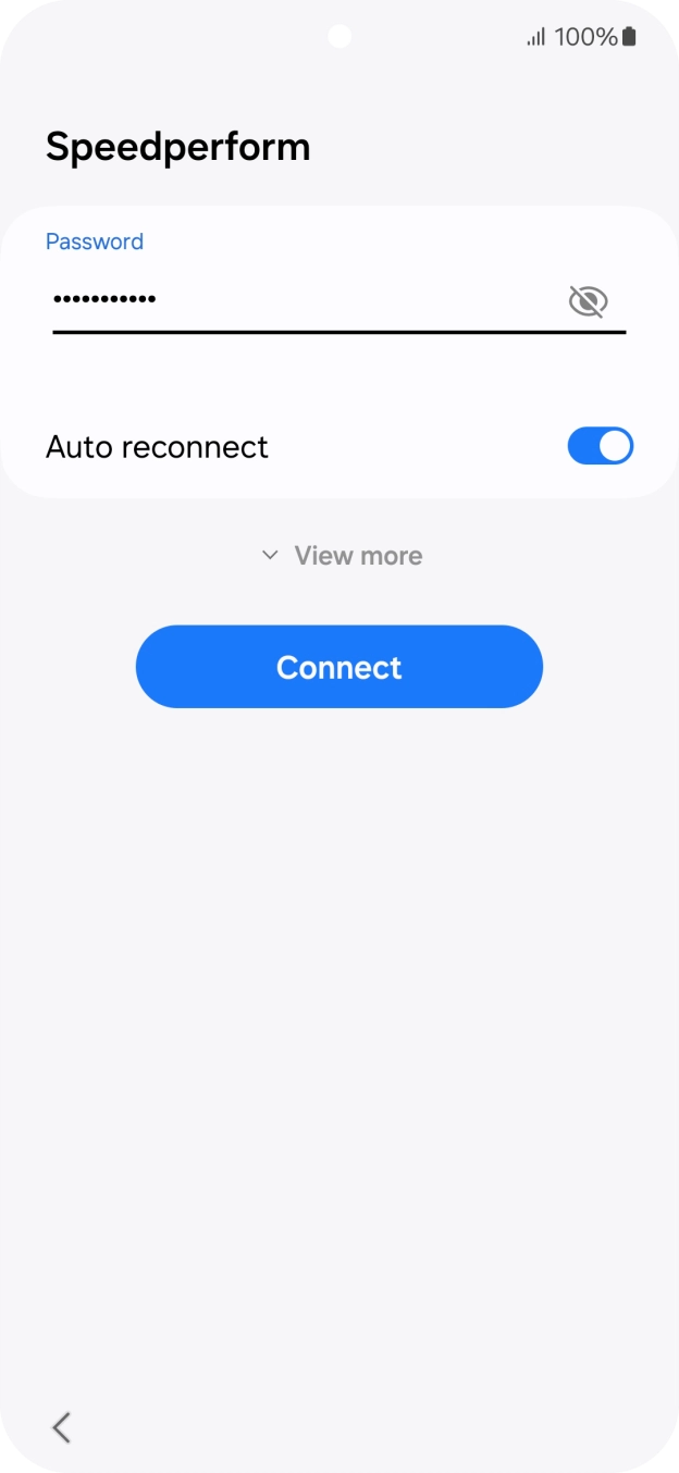 Key in the password for the WiFi network and press Connect.