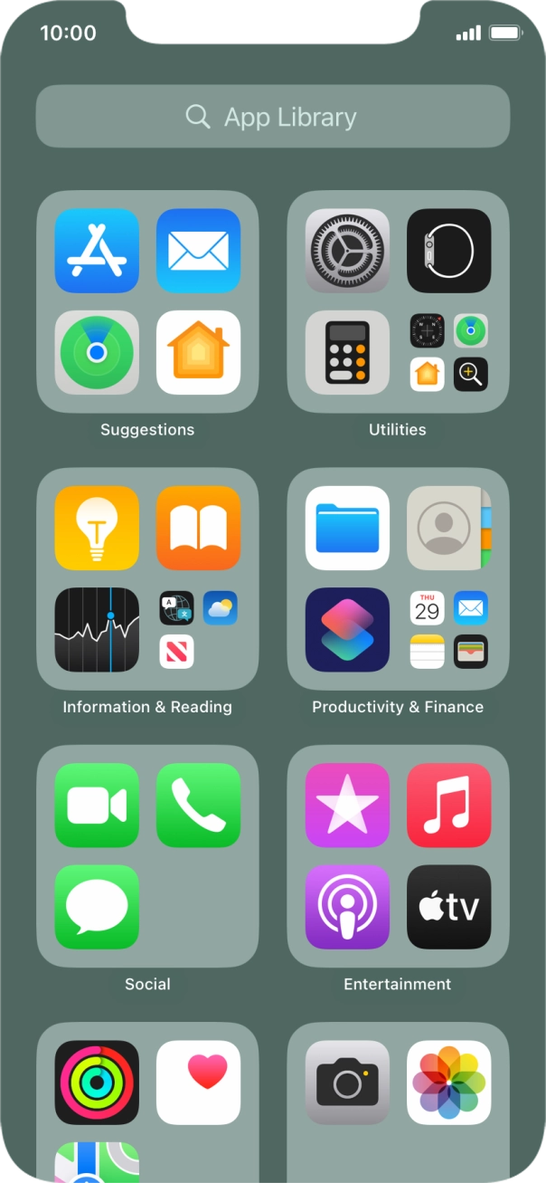 Press the required app. Press the required app.