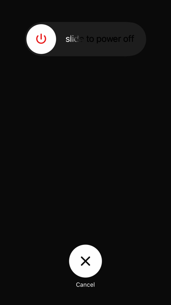 Press and drag the power off icon right.