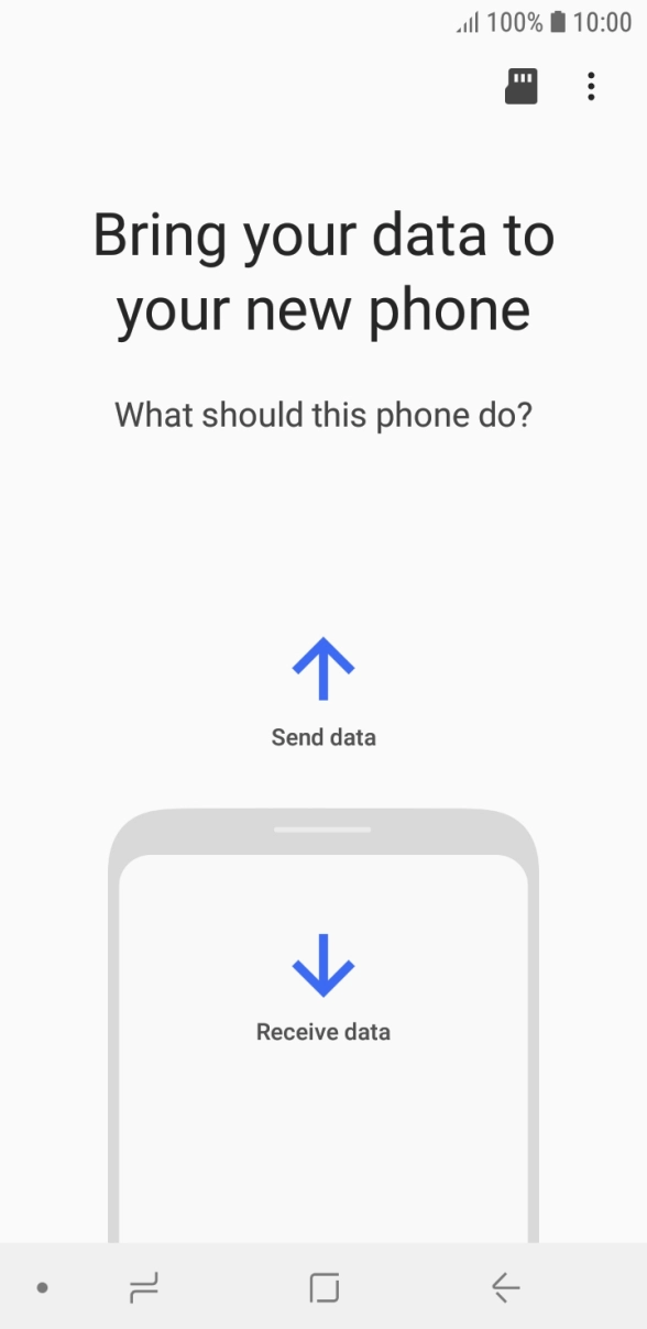 Press Receive data.