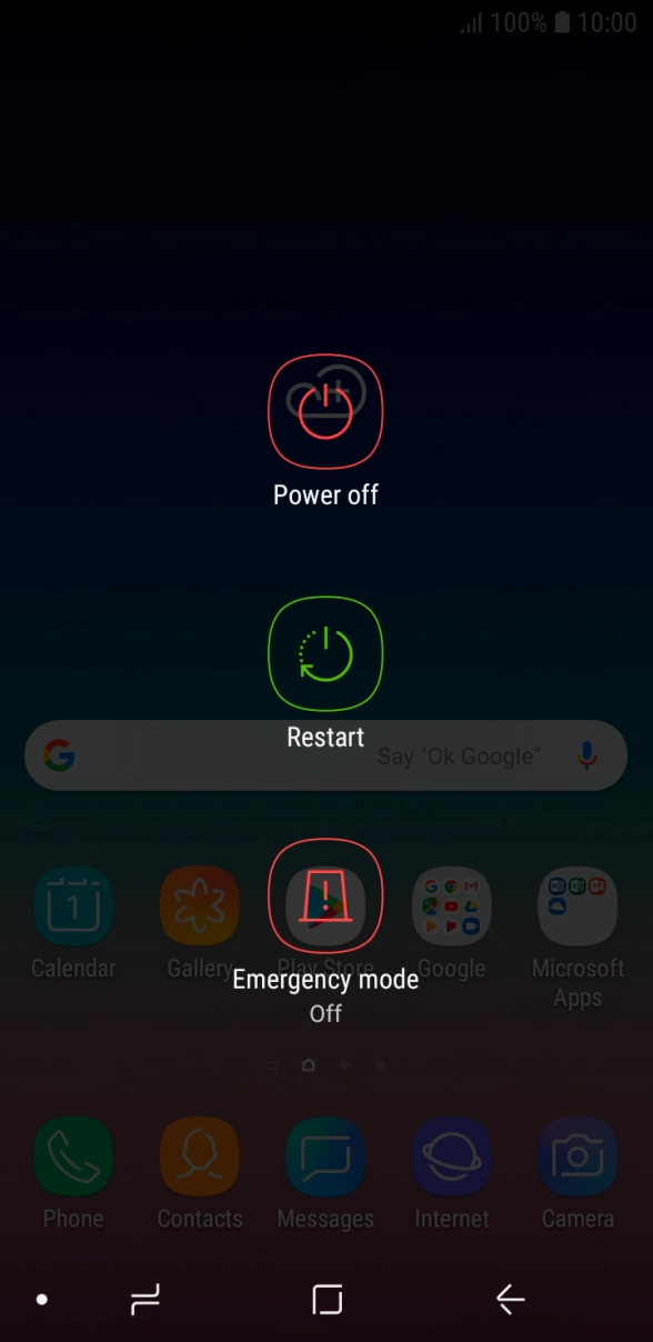 Press Power off.