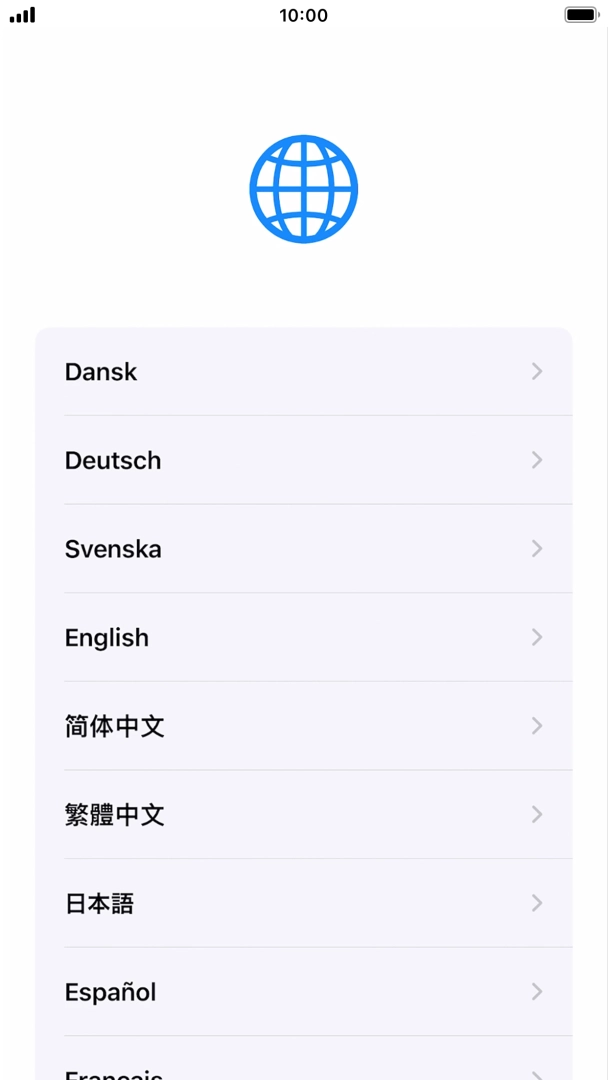 Press the required language. Press the required language.