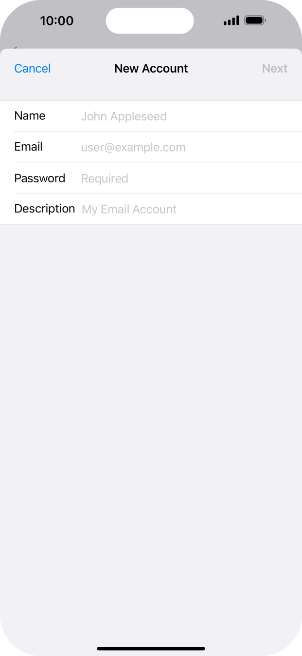 Press Name and key in the required sender name. Press Name and key in the required sender name.