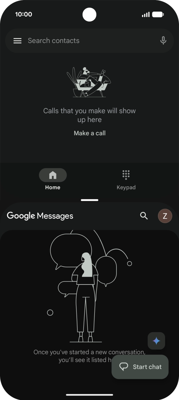 The applications are now shown in split screen view and you can use both applications at the same time. The applications are now shown in split screen view and you can use both applications at the same time.