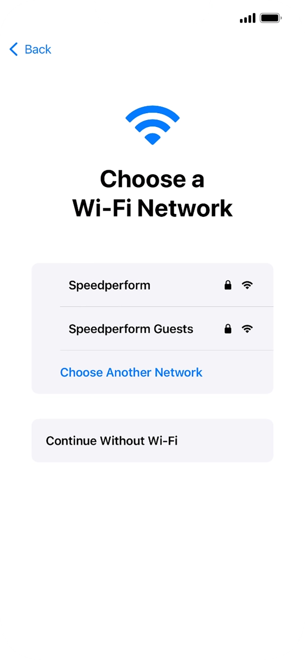 Press the required WiFi network. Press the required WiFi network.