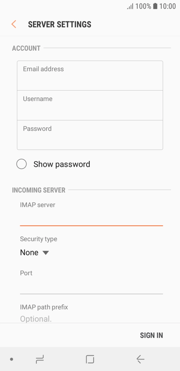 Press the drop down list below 'Security type'. Press the drop down list below 'Security type'.