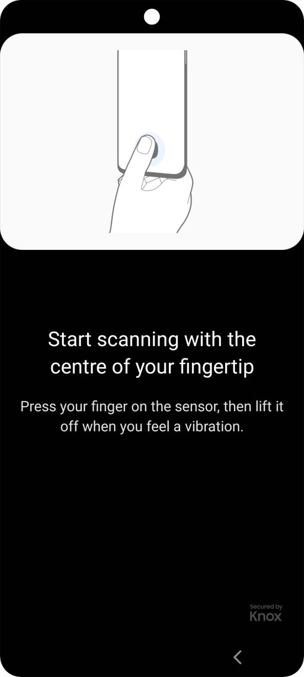 Follow the instructions on the screen to create the phone lock code using your fingerprint.