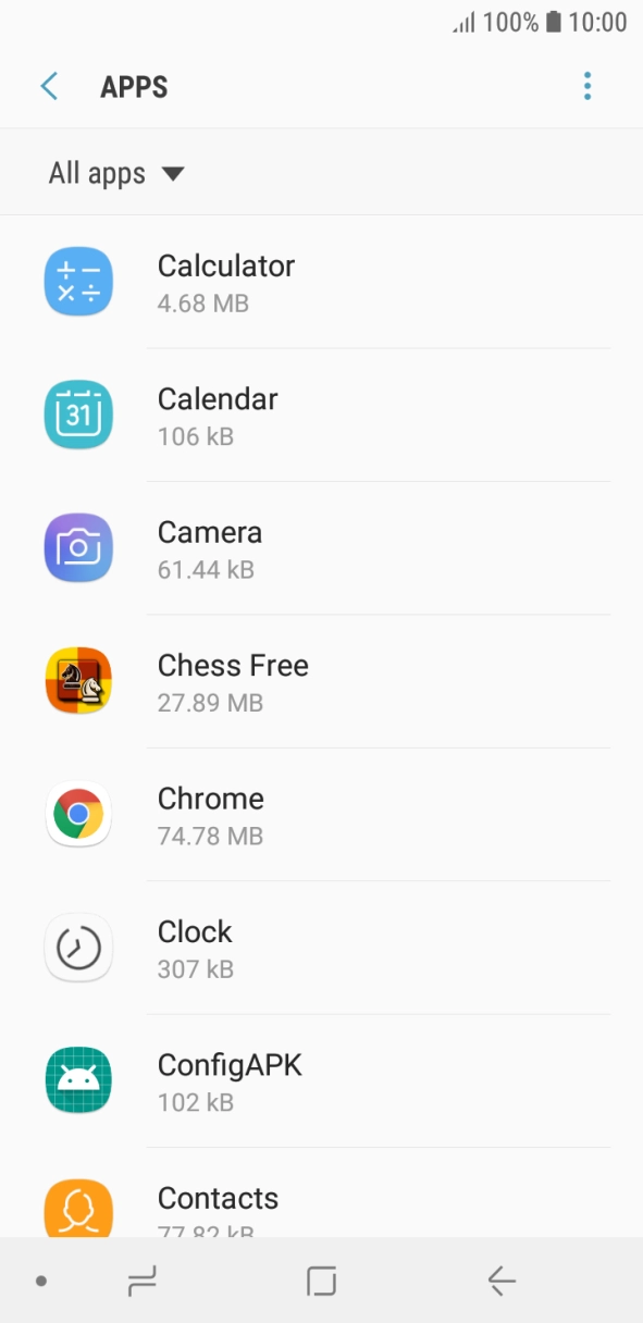 Press the required app.