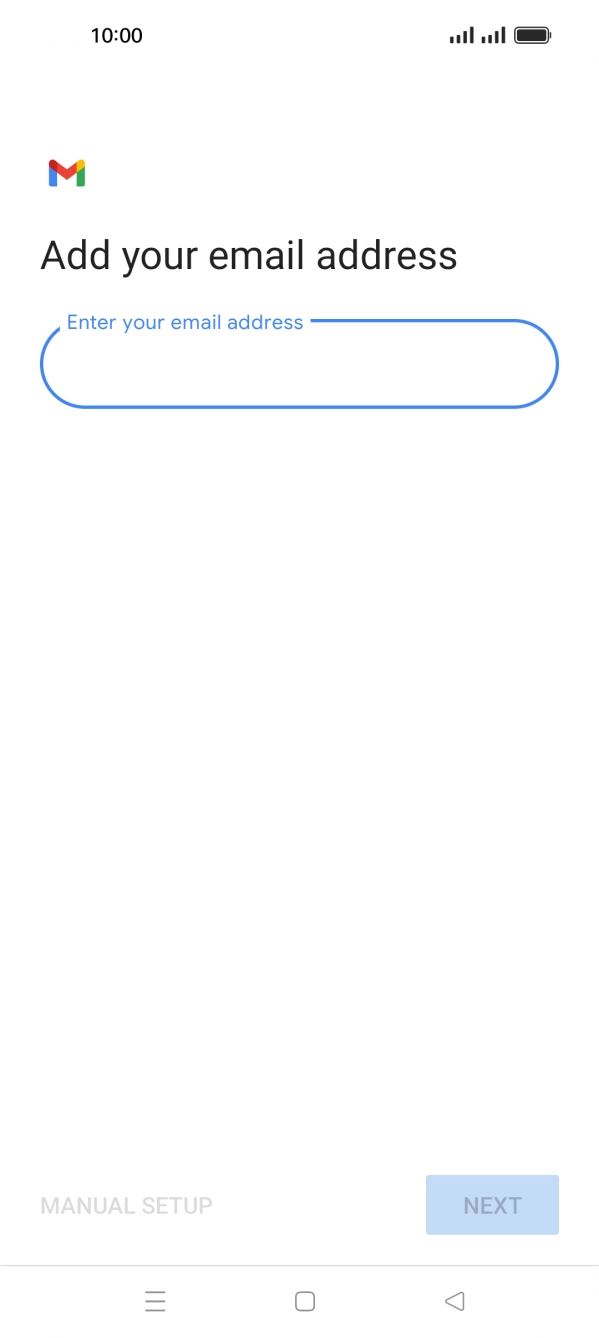 Press the field below 'Enter your email address' and key in your email address.