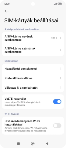 Válaszd a Hozzáférési pontok nevei lehetőséget.