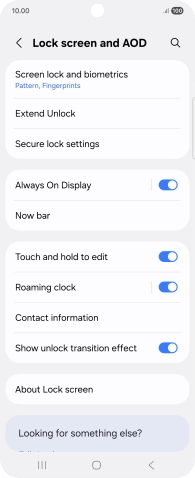 Press Screen lock and biometrics and key in the additional lock code you created earlier.