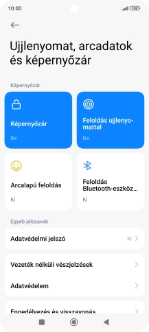 Válaszd a Képernyőzár lehetőséget.