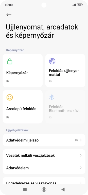 Válaszd a Feloldás ujjlenyomattal lehetőséget.